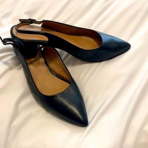 J Jill pointed snip-toe slingback black leather 11